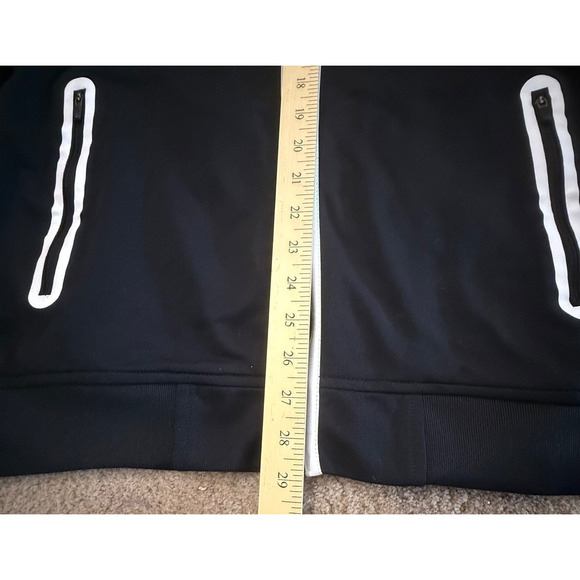 Nike Dri Fit Track Jacket Mens Black White Size Medium Zip Pockets Oversized - Picture 5 of 10